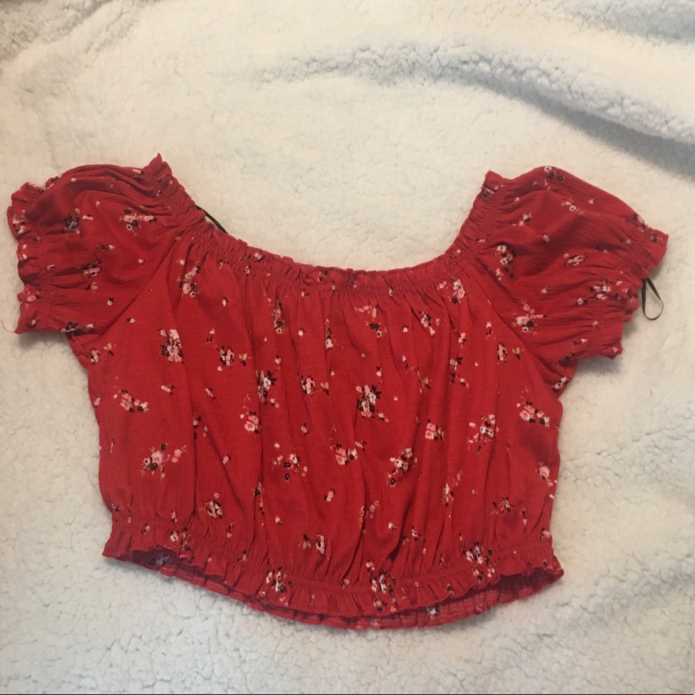 Red H&M crop top